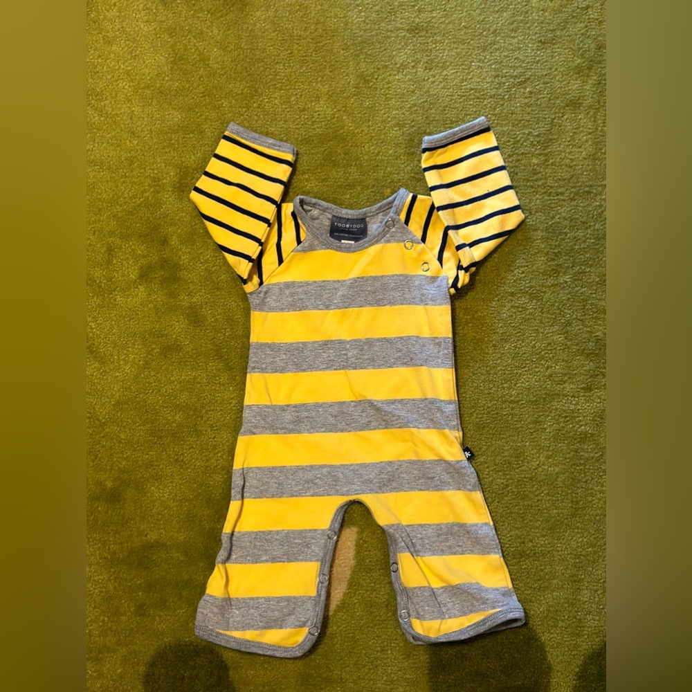 TOOBYDOO Kingsman Body Jumpsuit, Signature Stripes 0-3 Months
